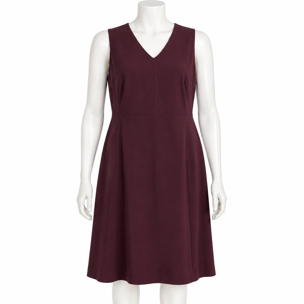 MM Lafleur Annie Sheath Dress Women's 2X Claret Burgundy Office Business